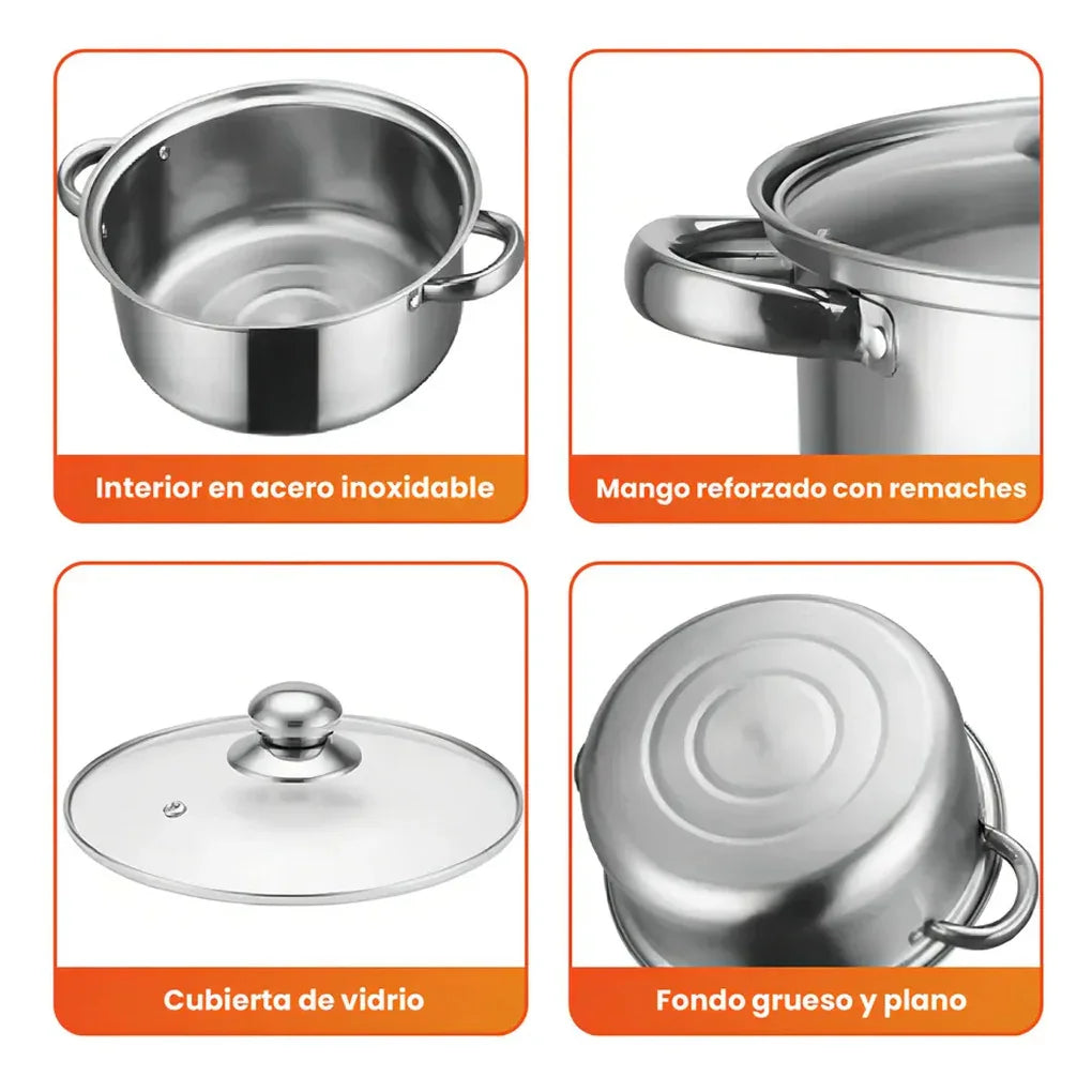 Stainless Steel Ware Stock Soup Pot 10 Pcs Set