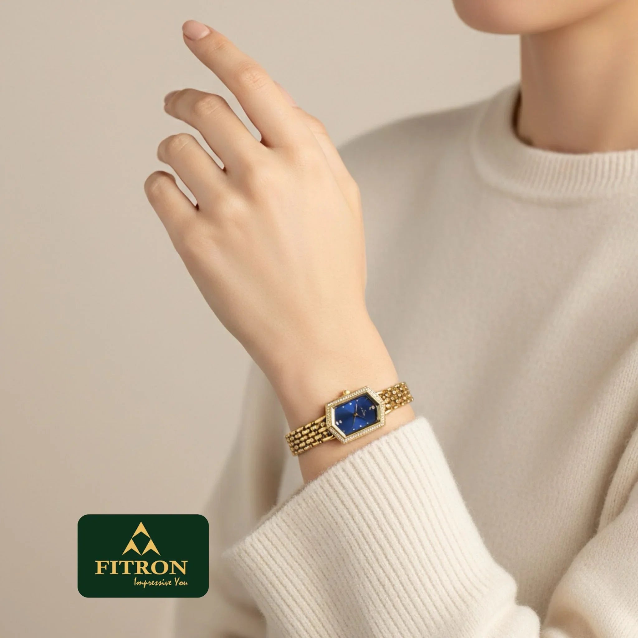 FITRON Luxury Women Wrist Watch With Diamond Design - #906