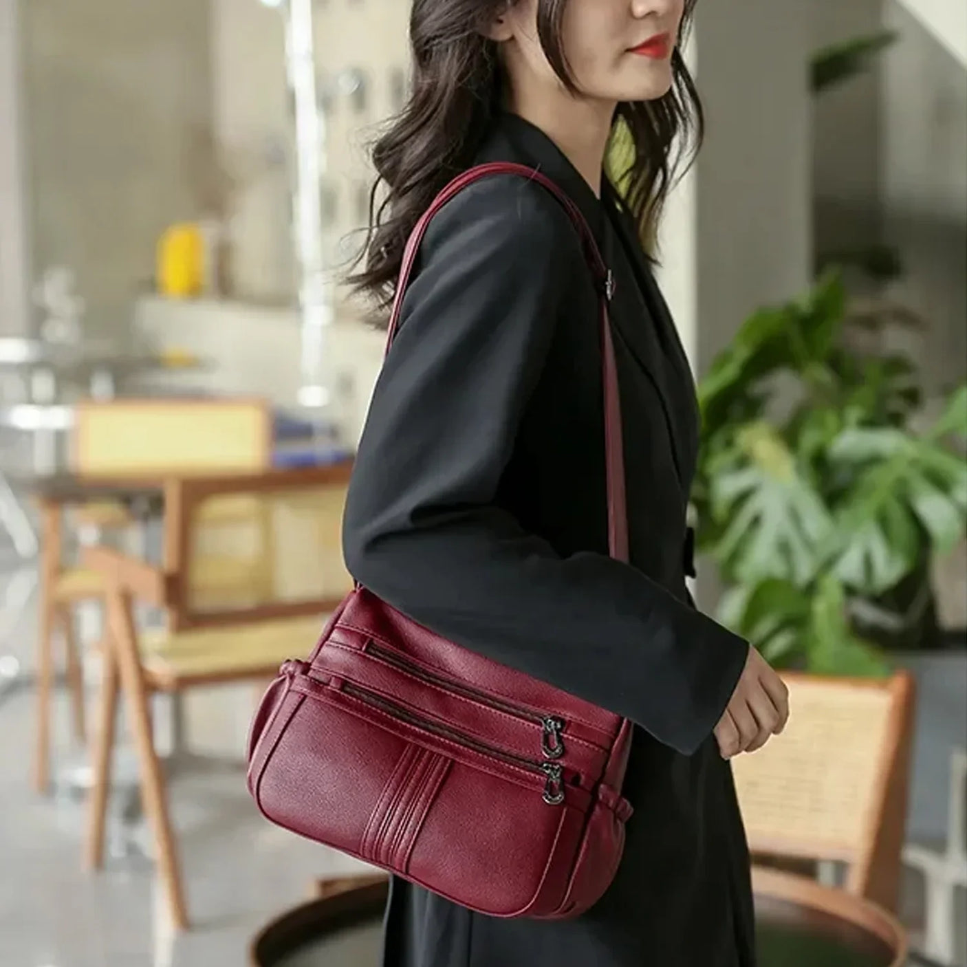 Vintage Lightweight Crossbody Bag - 8601-1