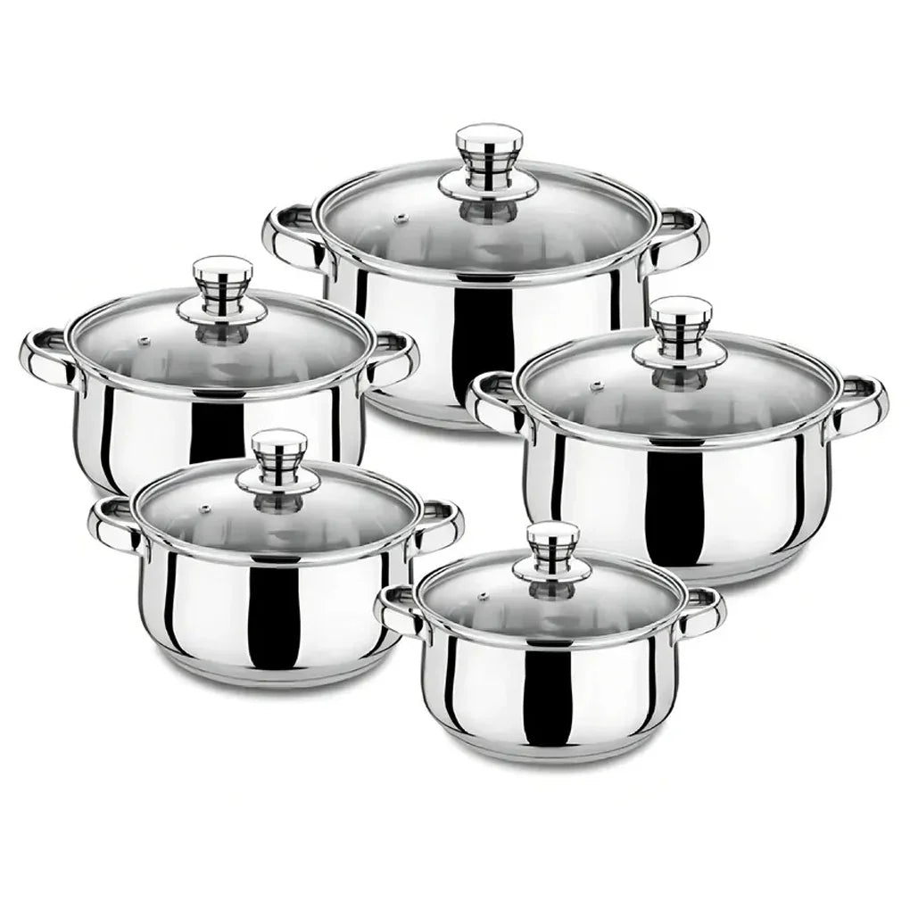 Stainless Steel Ware Stock Soup Pot 10 Pcs Set