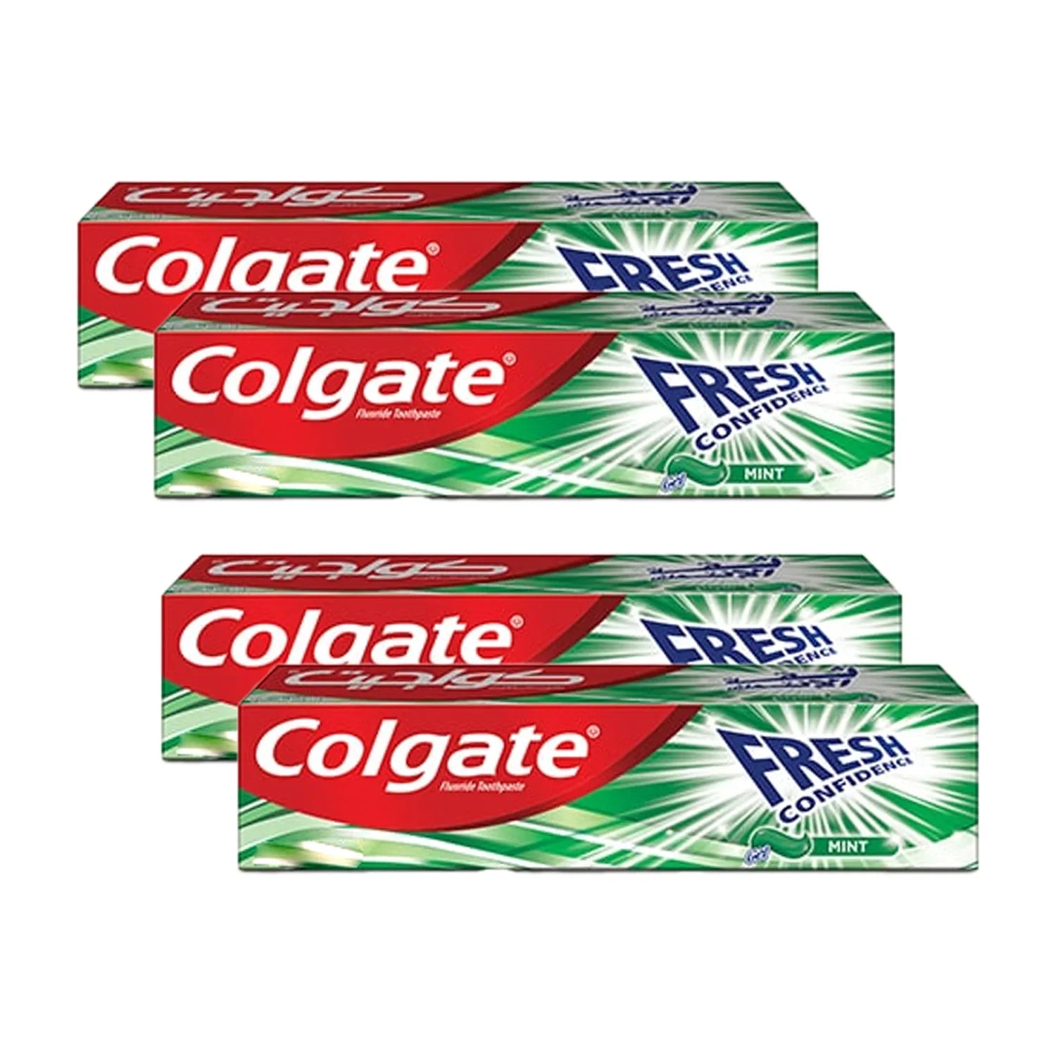 Colgate Fresh Confidence Mint Green Gel Toothpaste - 4Pcs x 75ml