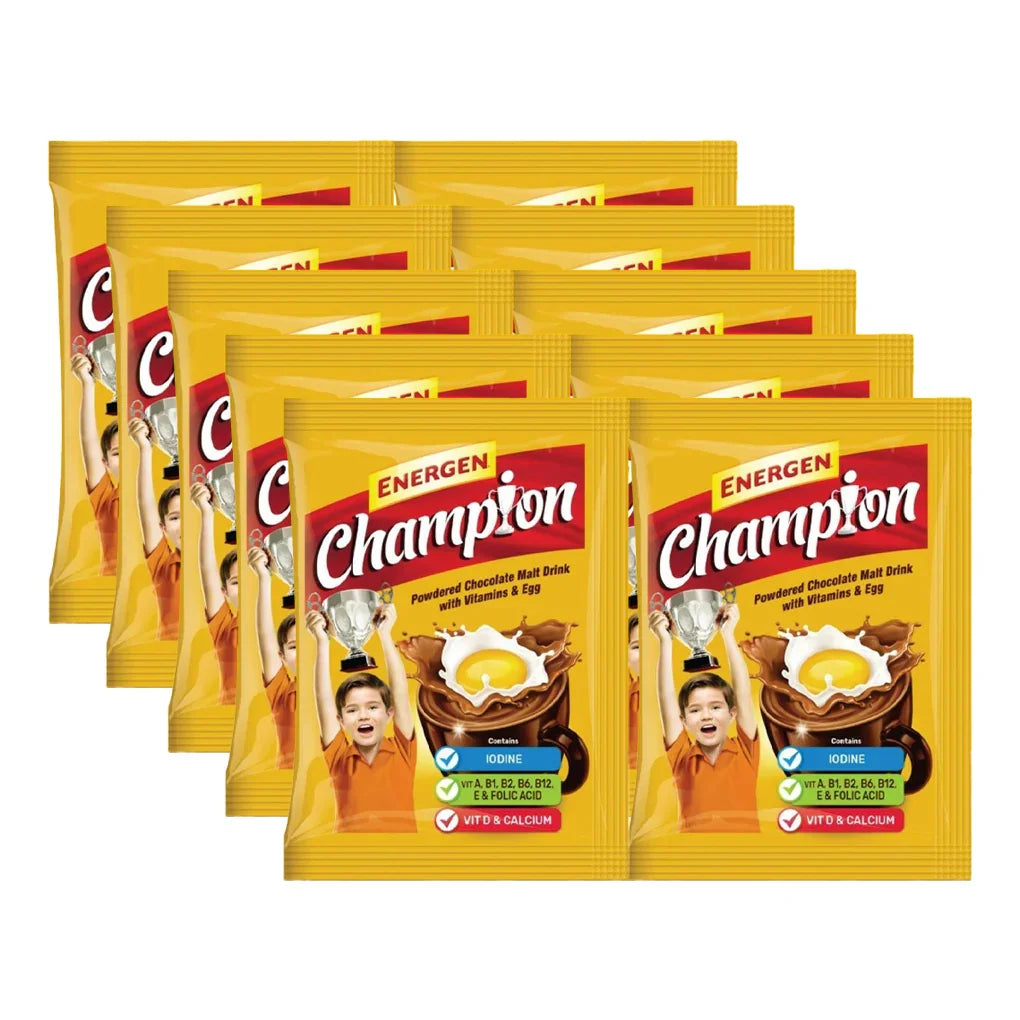 Energen Champion Powdered Chocolate Malt Drink - 30g × 10Pcs