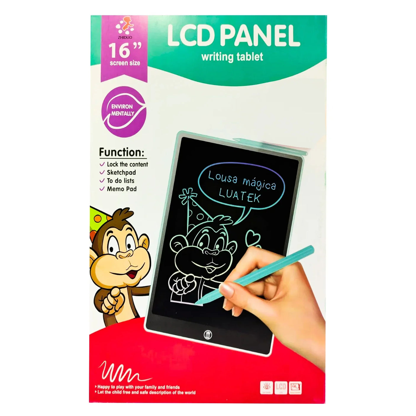 جهاز لوحي للكتابة بشاشة LCD مقاس 16 بوصة للأطفال