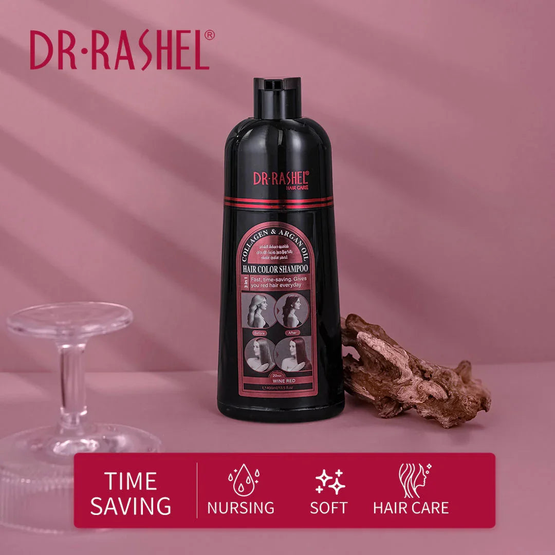Dr.Rashel Hair Color Shampoo Wine Red - 400ml