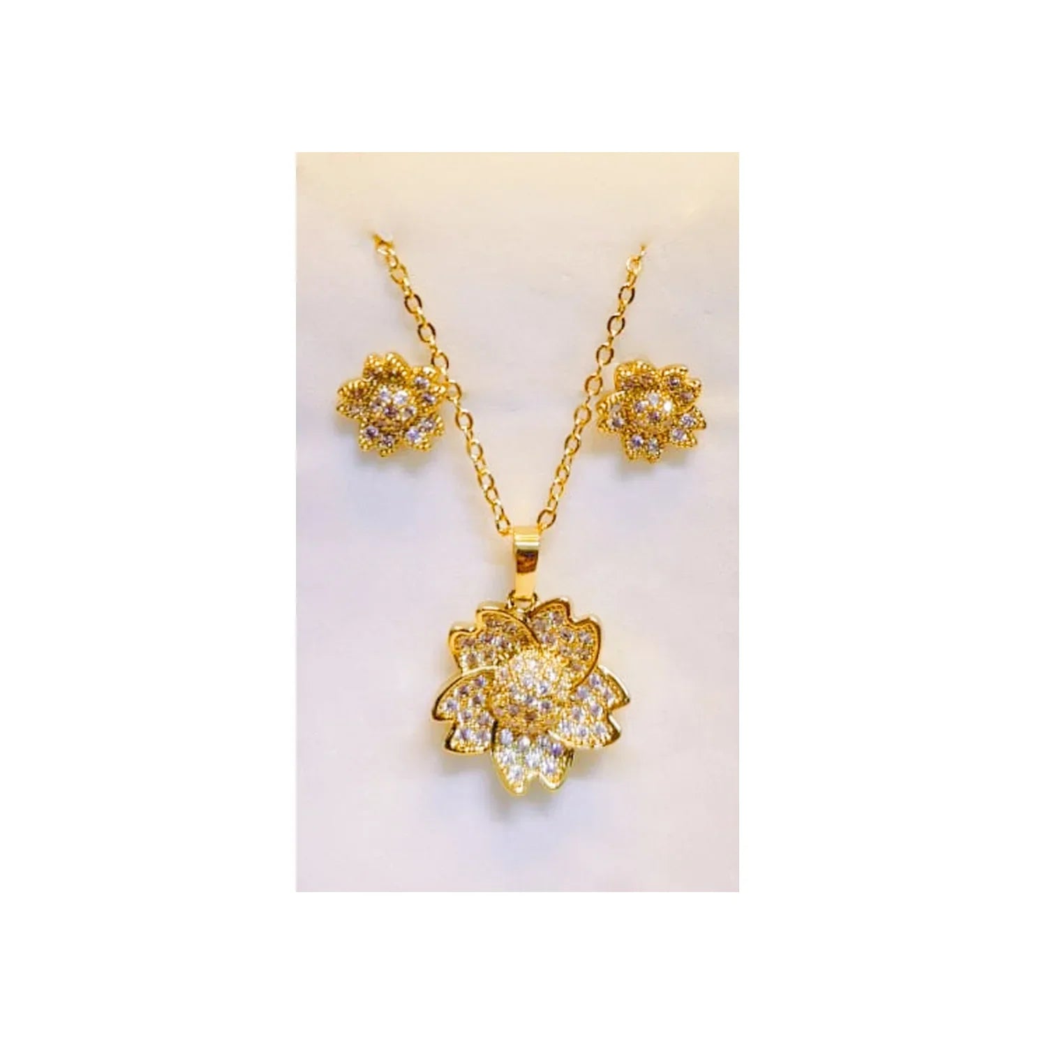 Korean Style Golden Stainless Steel Jewelry Set - FJ4226