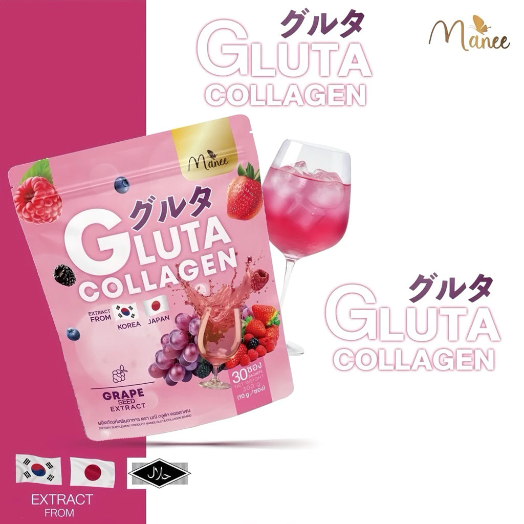 Manee Gluta Collagen Grape Seed Extract - 30 Sachets × 10g (300g)