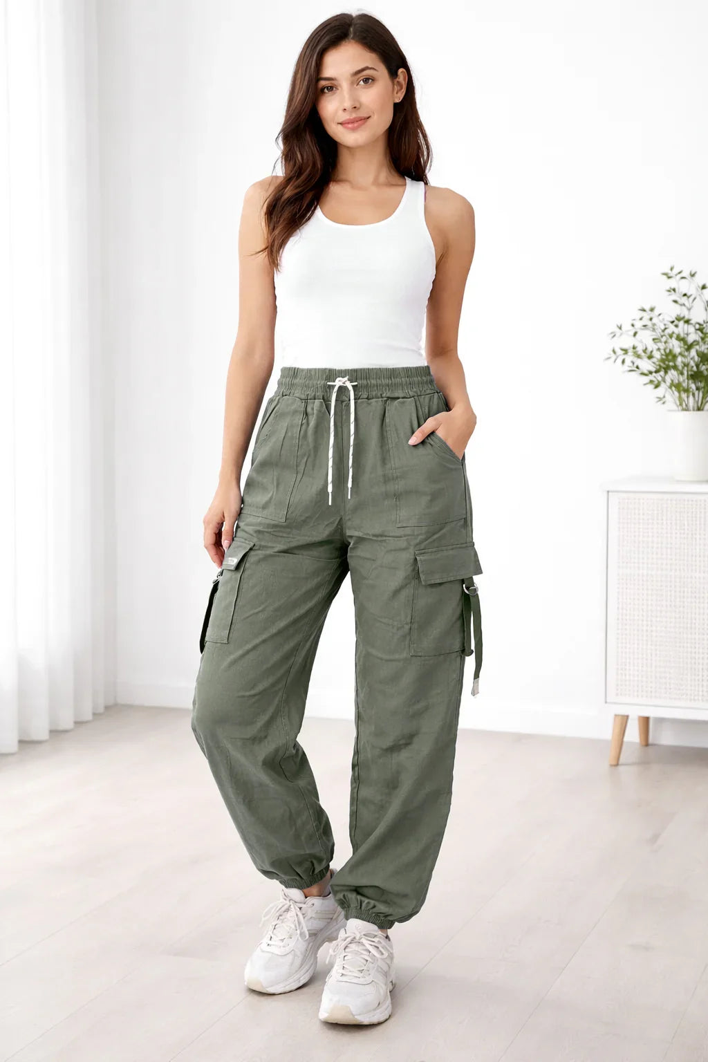 Women's Cargo Pant with Adjustable Drawstring SZW-960