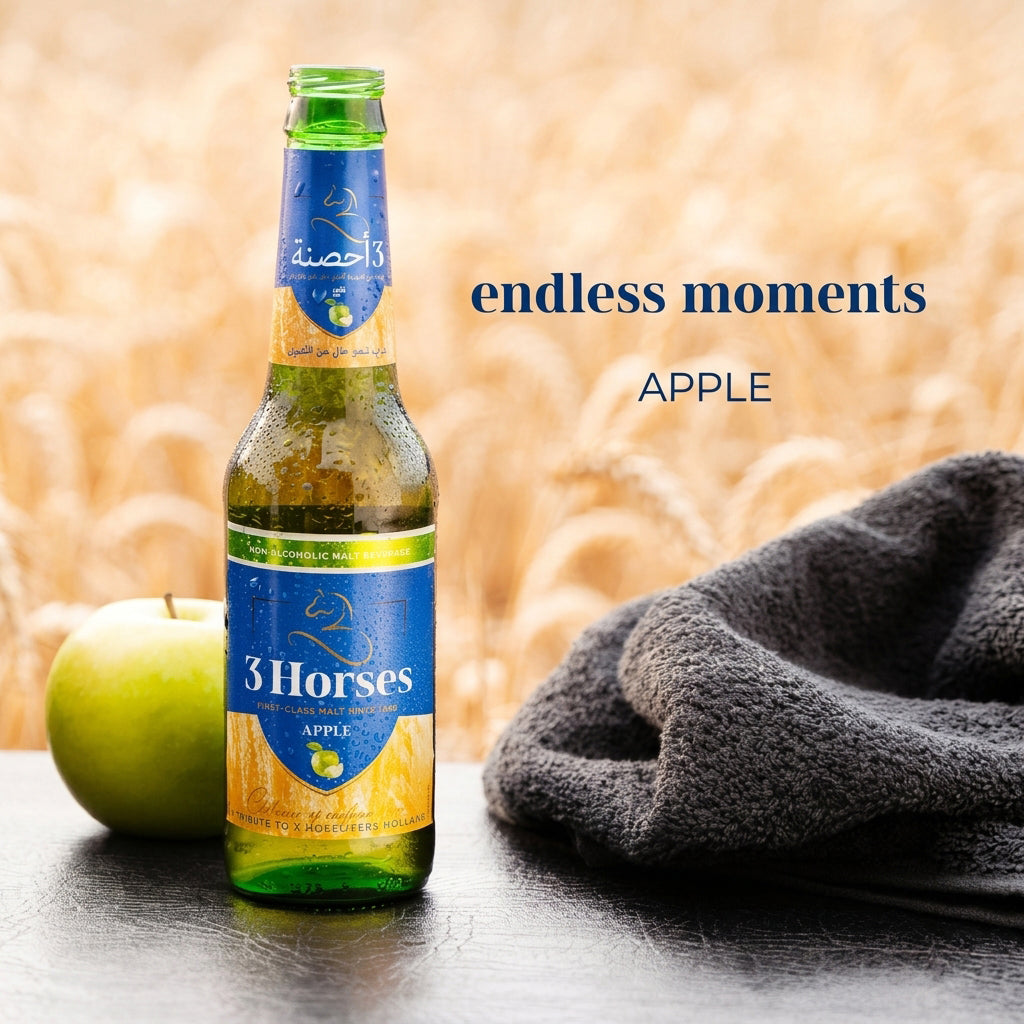 Three Horses First Class Malt Beverage Apple - 330ml
