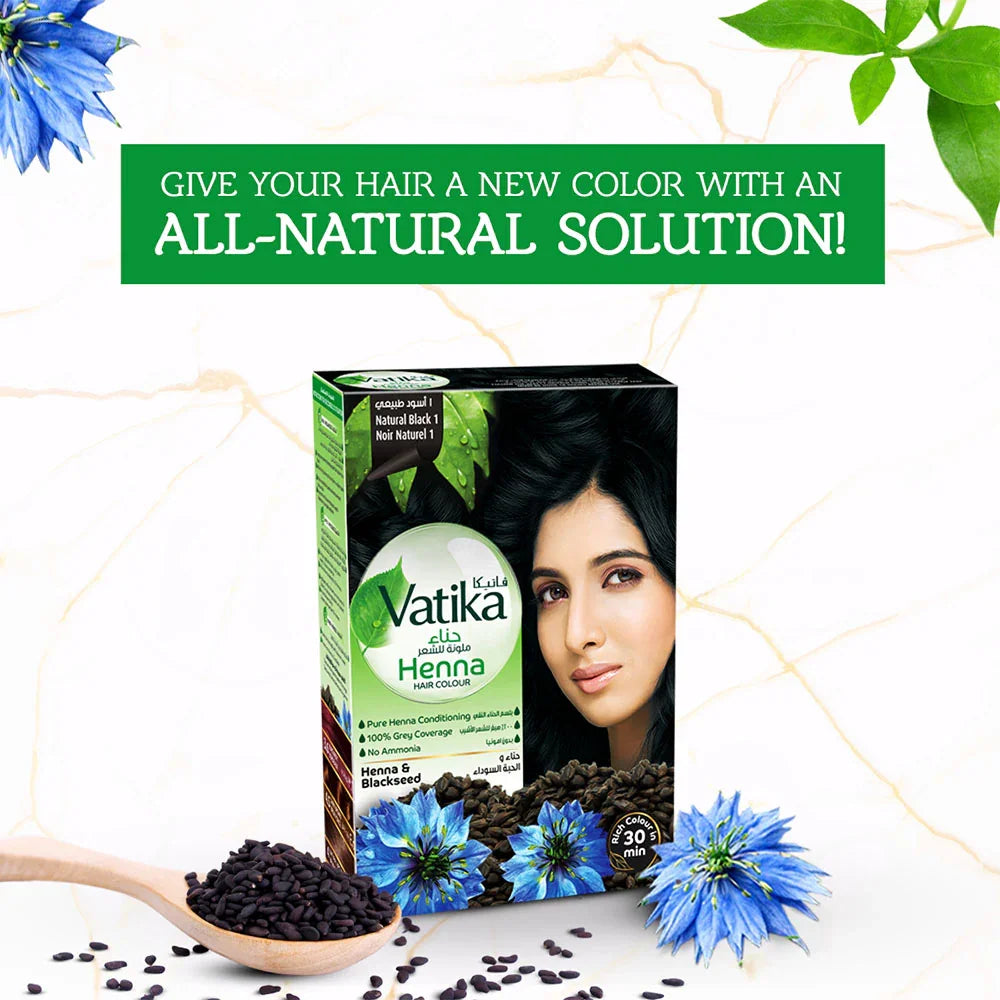 Vatika Henna Hair Color Natural Black - 60g
