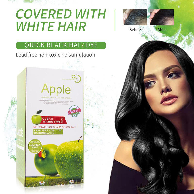 Apple Ammonia Free Black Hair Cream 72H - 500ml+500ml