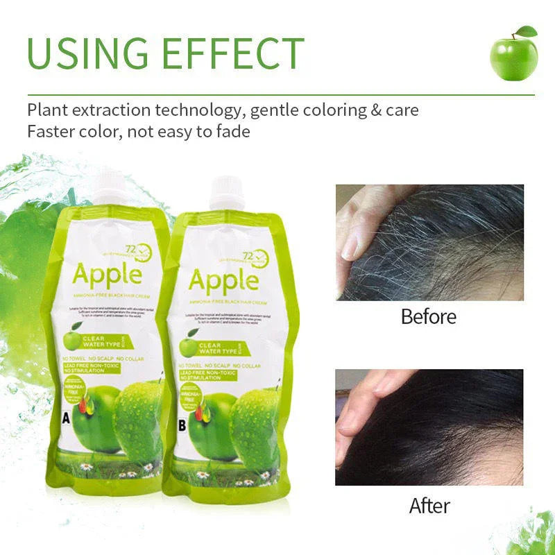 Apple Ammonia Free Black Hair Cream 72H - 500ml+500ml