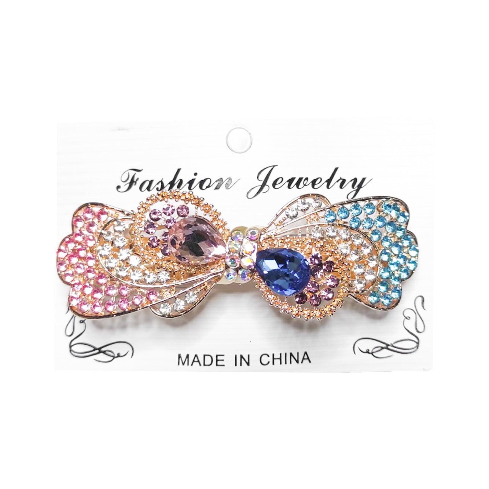 Golden Jewelry Shining Stone Hair Clip - FJ-2