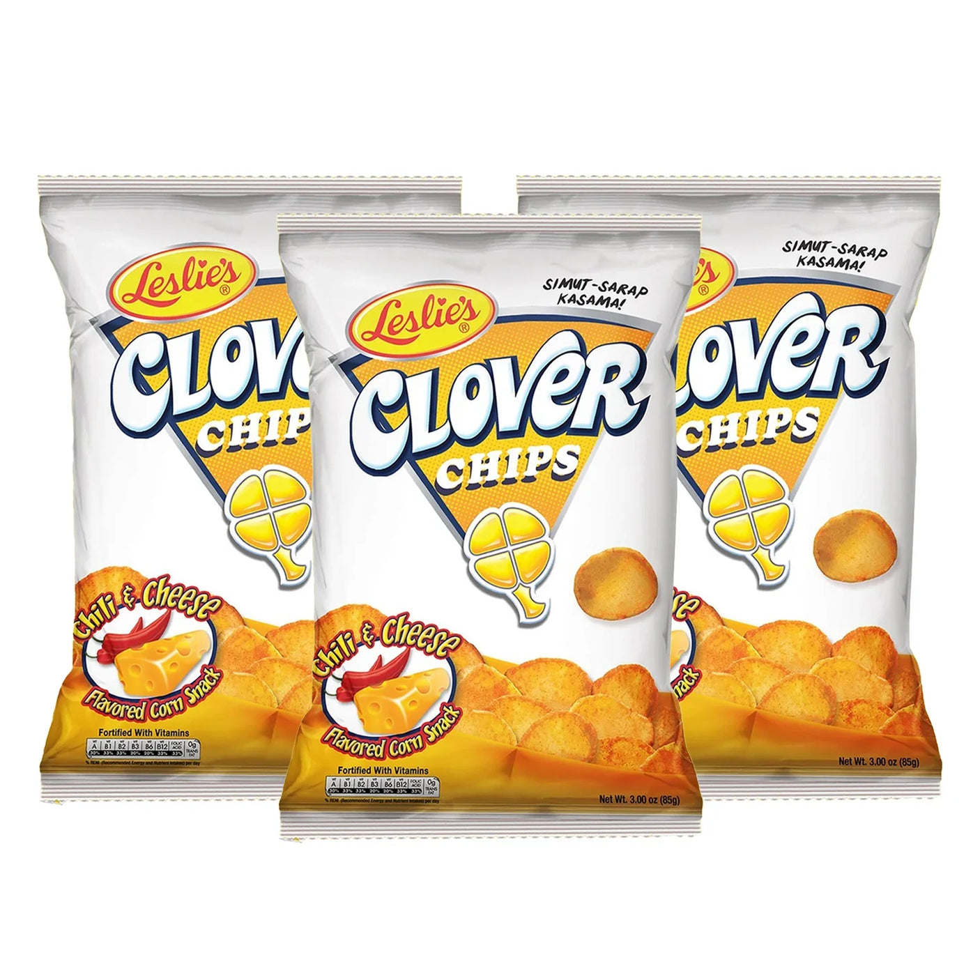 Leslie's Clover Chips Chili & Cheese - 85g × 3Pcs (Offer)