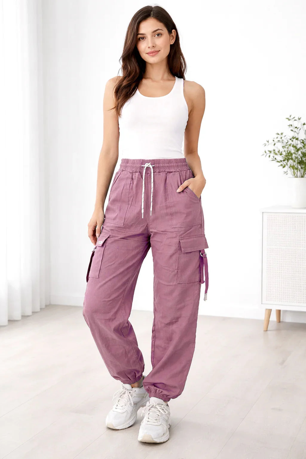 Women's Cargo Pant with Adjustable Drawstring SZW-960