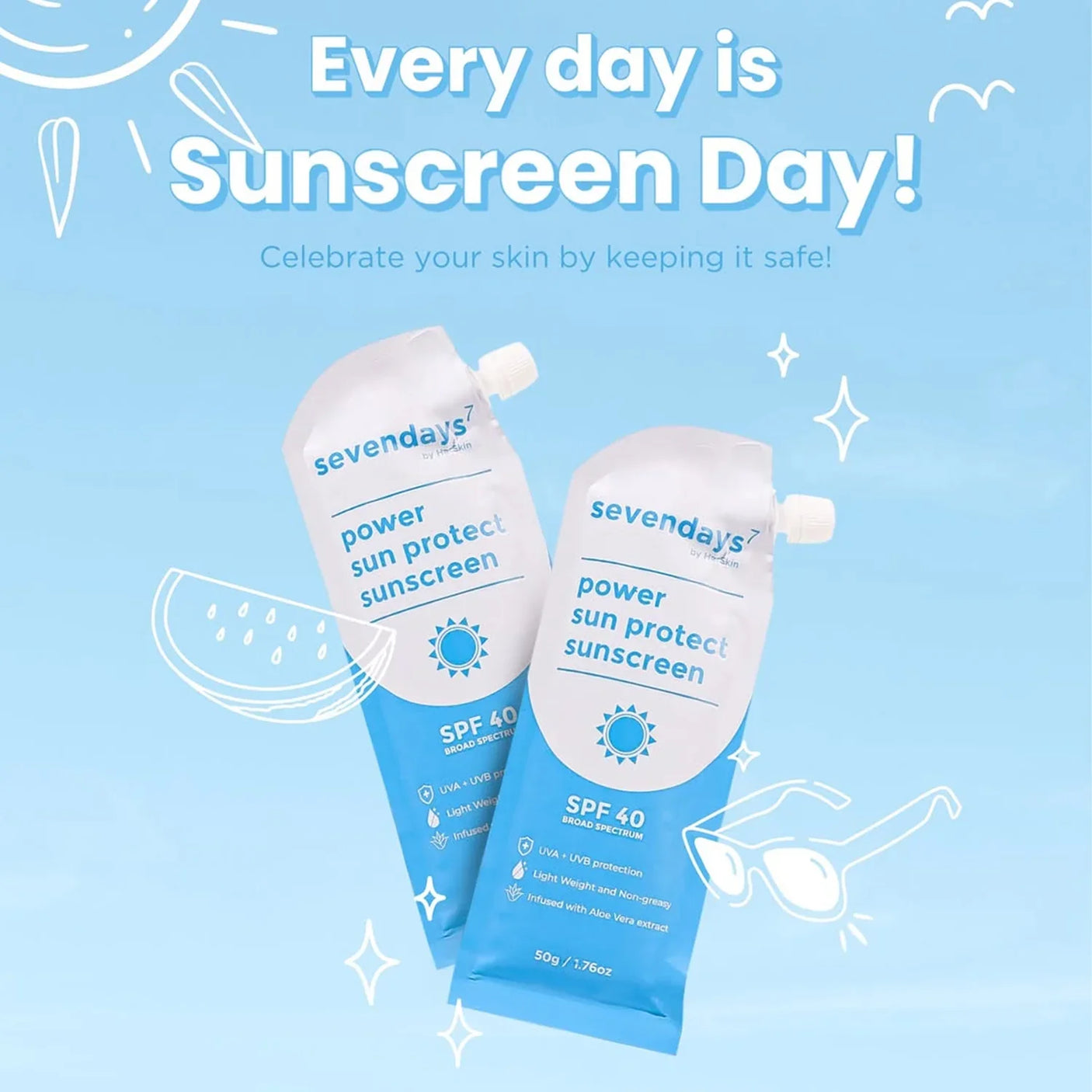 HerSkin Sevendays Sunscreen SPF 40 - 50g