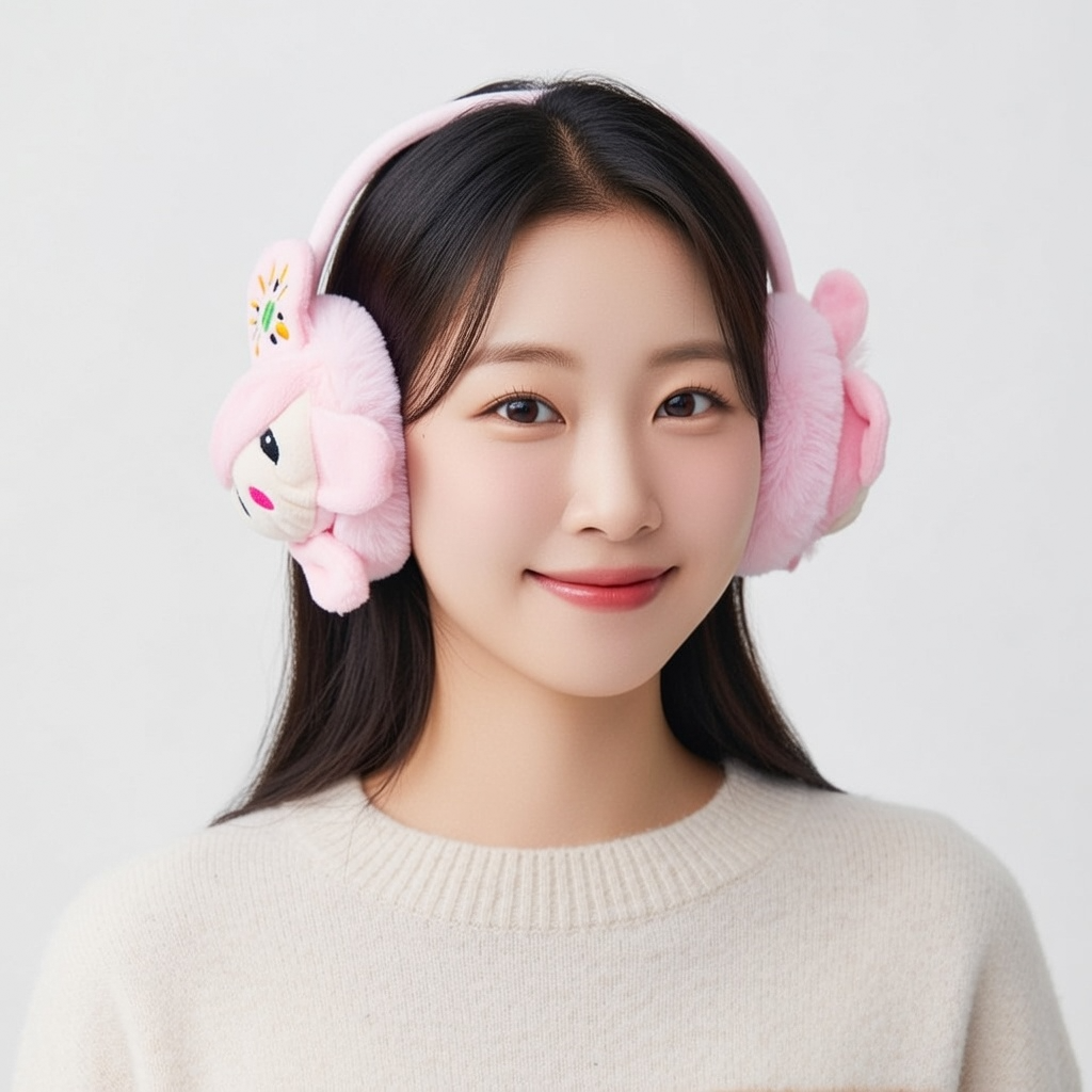 Cute Bunny Design Cozy Faux Fur Winter Ear Muffs H-16