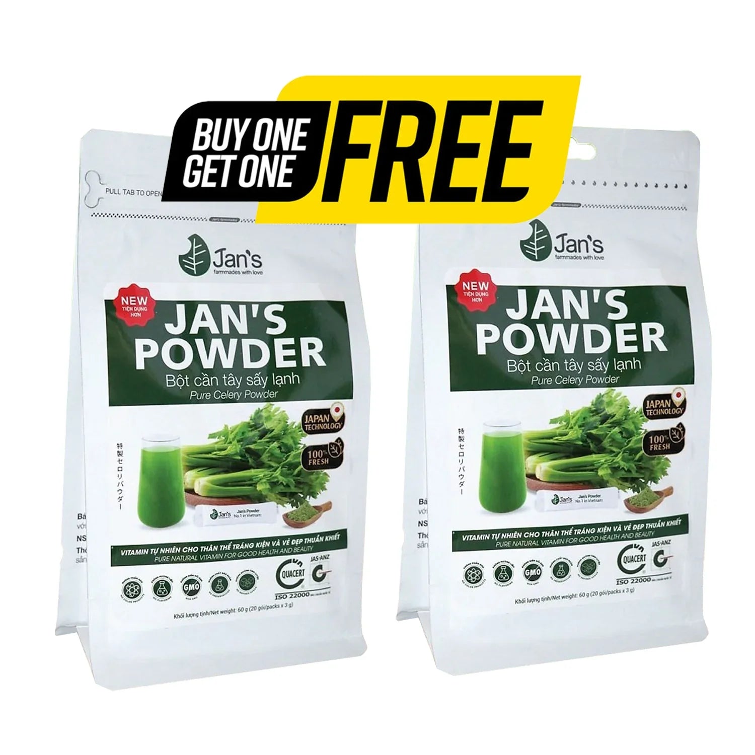 Jan's Freeze-Dried Celery Powder - 100g (Buy 1 Get 1 Free)