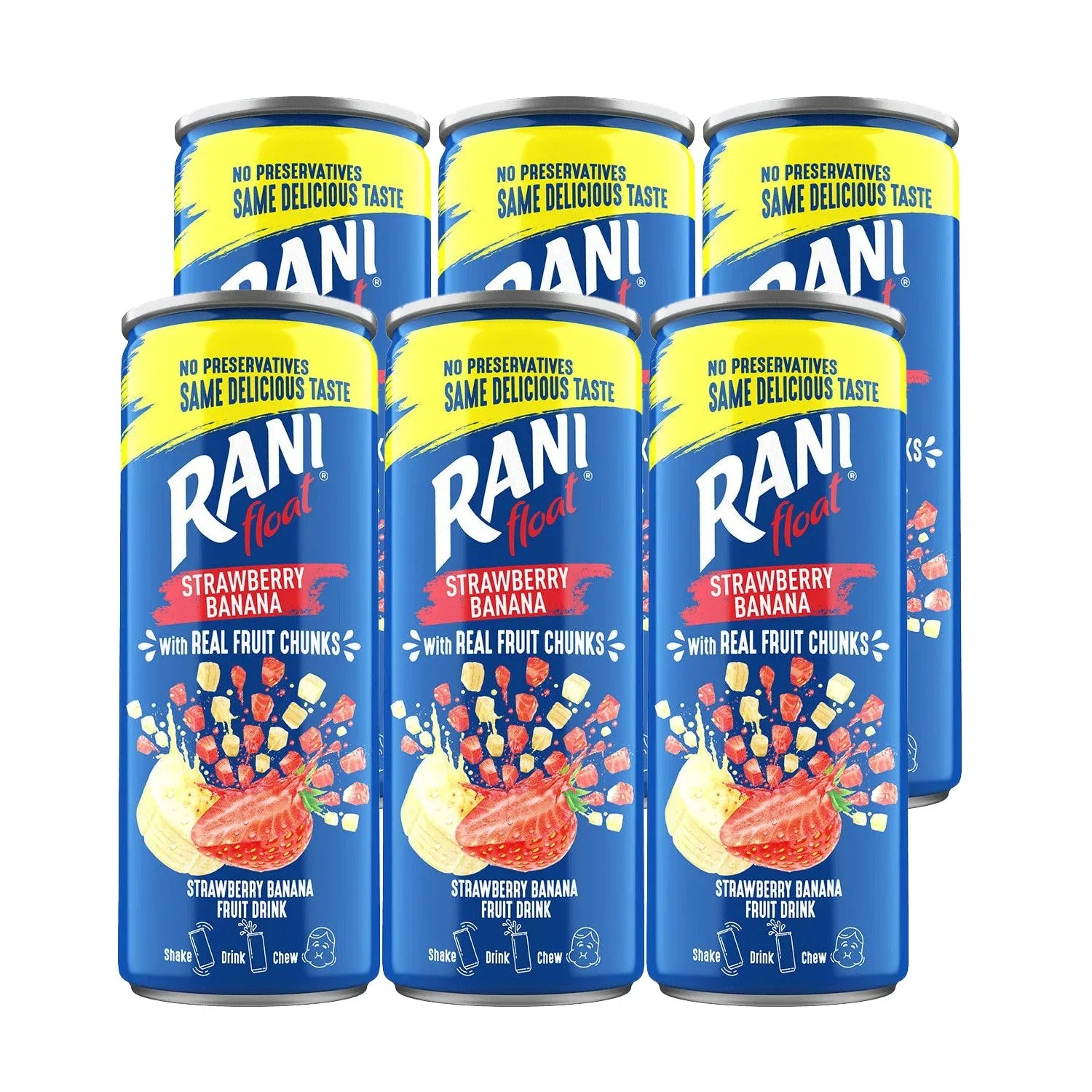 Rani Float Strawberry Banana Fruit Drink - 240ml × 6 Pcs (Offer)