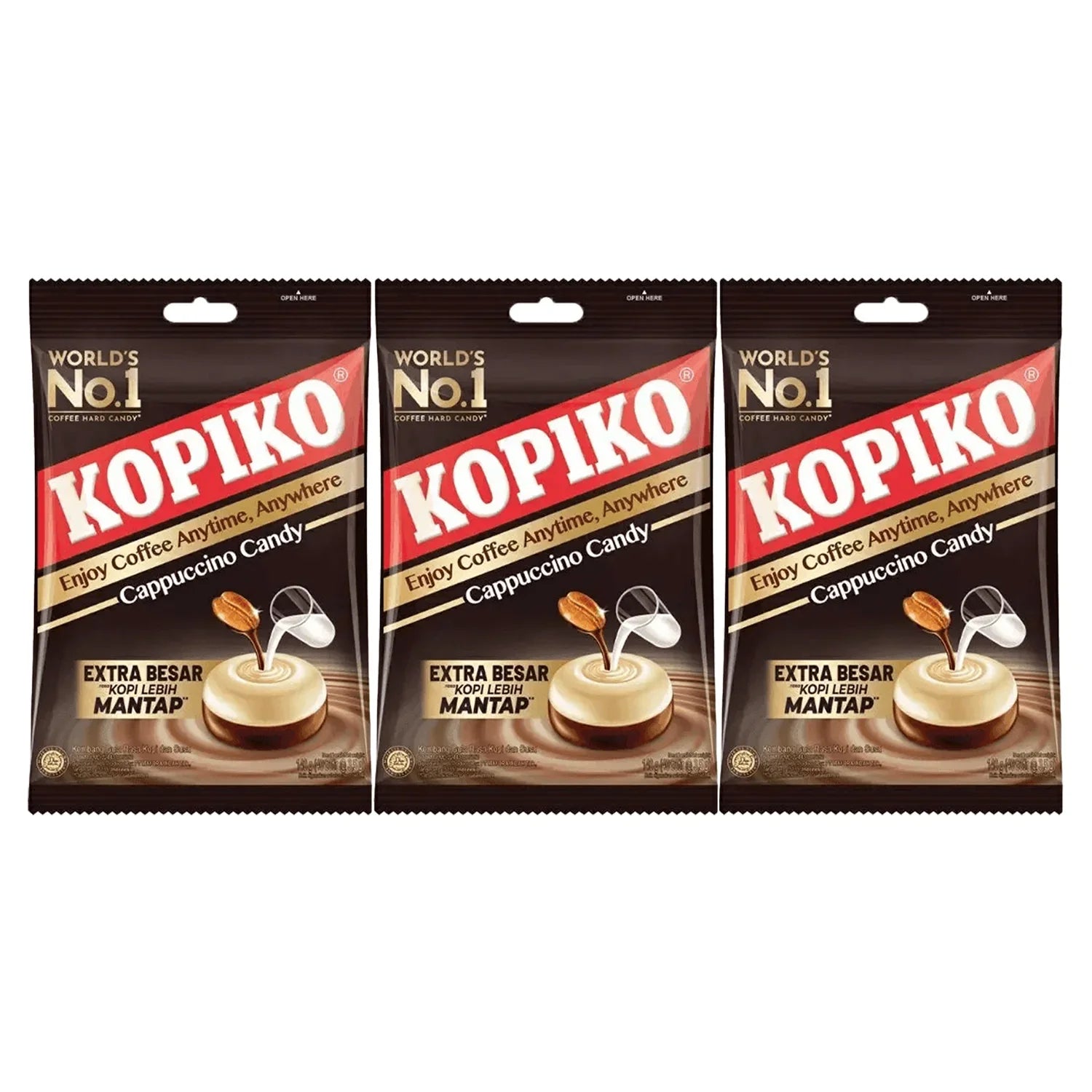 Kopiko Cappuccino Candy Extra Besar - 175g × 3Pcs (Offer)
