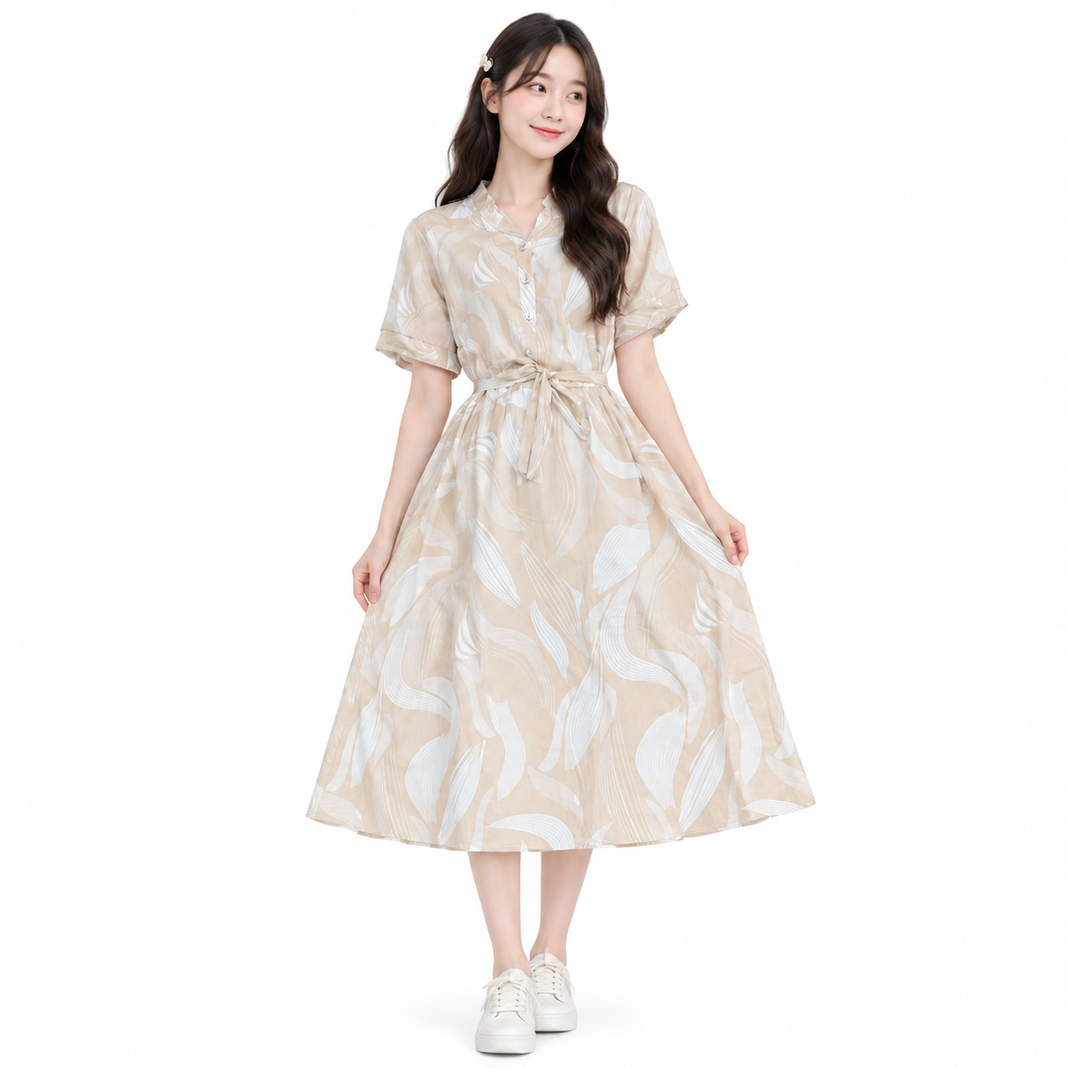 Mierdan Womens Casual Puffy Half Sleeve Dress - 6538