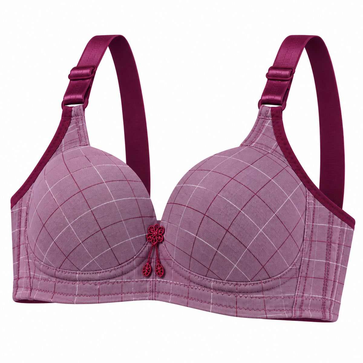 Women’s Stylish Checked Bra with Adjustable Straps - 2205