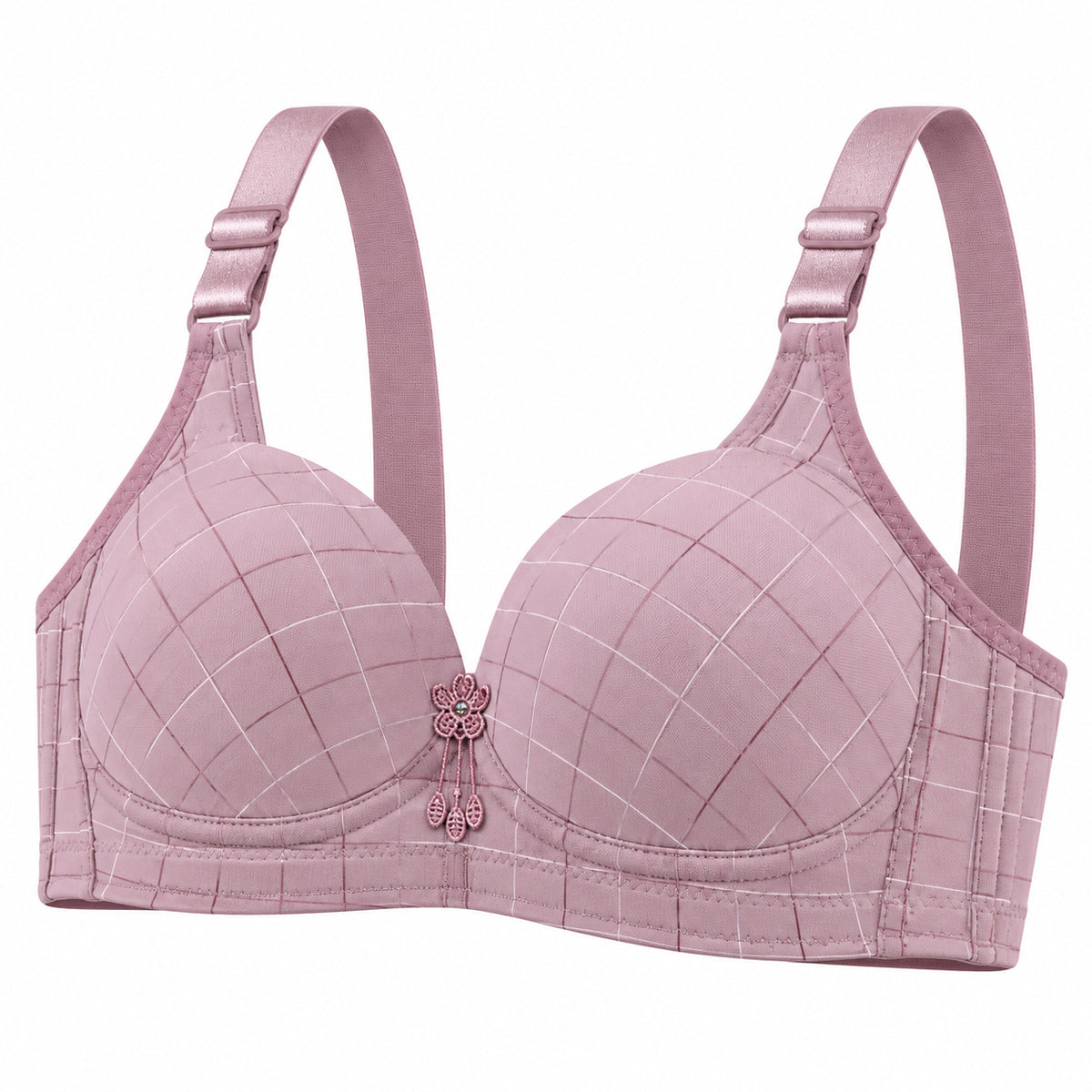 Women’s Stylish Checked Bra with Adjustable Straps - 2205
