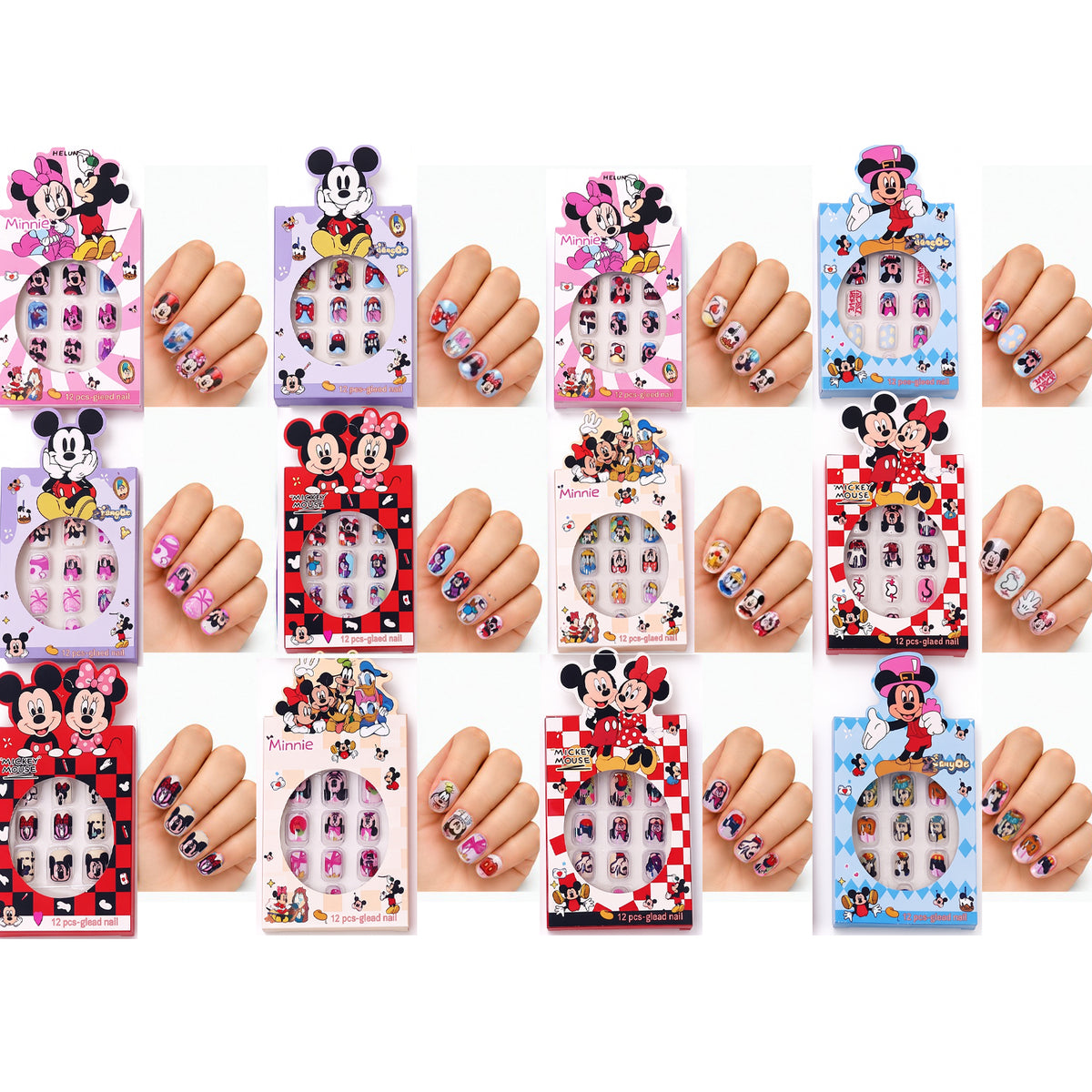 Mickey Mouse Nail Art Set For Kids 12 Pack - 6800