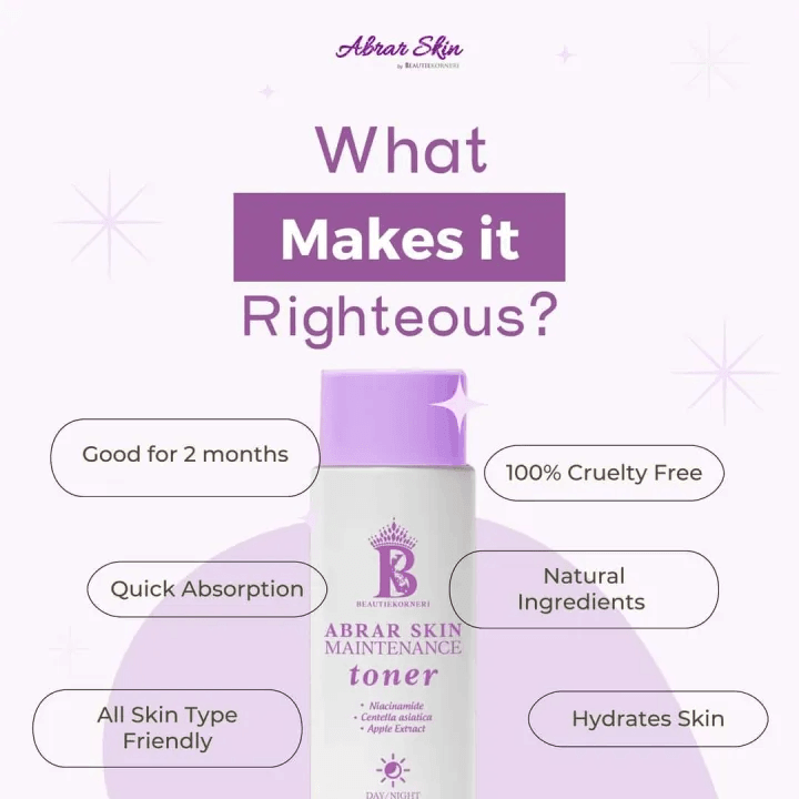 Abrar Skin Maintenance Day & Night Toner - 120ml - Pinoyhyper