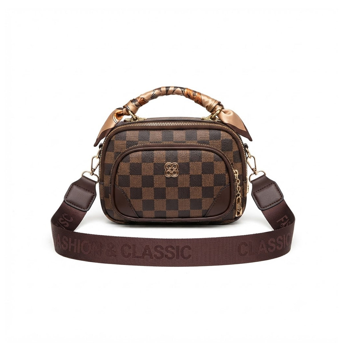 Monogram Wide-Strap Crossbody Bag - 500