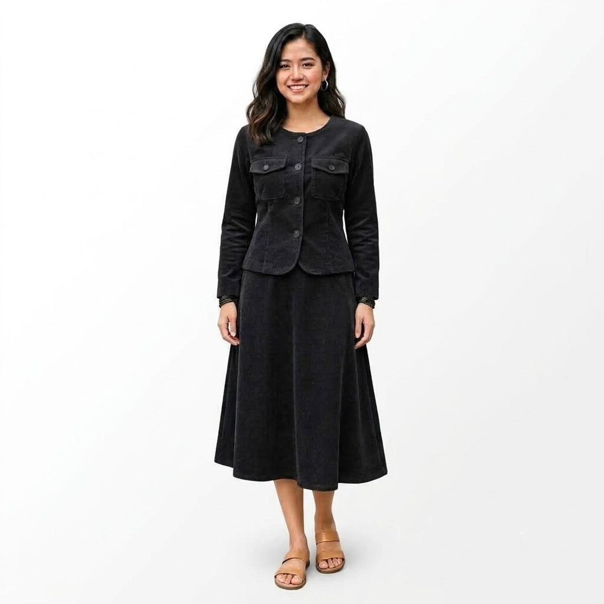 Lady Guoguo Women’s Button Front Linen Dress - HY001