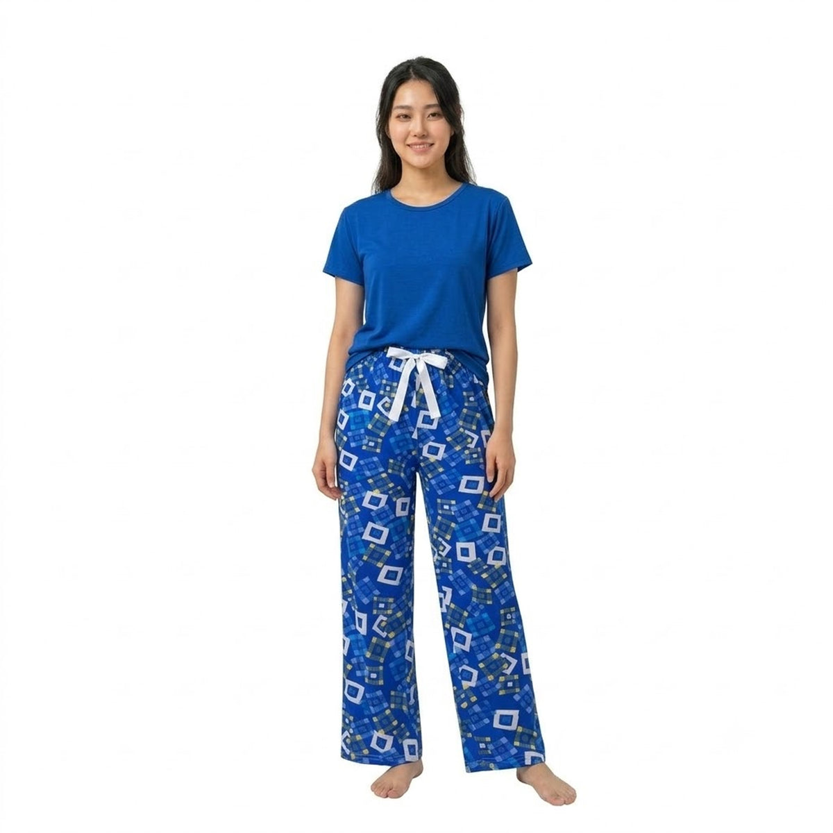 Women’s Plain Pajama 2Pcs Set - 3002
