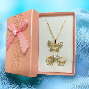 BT Jewelry Gold Plated 3in1 Earrings Necklace & Ring Set - Pinoyhyper