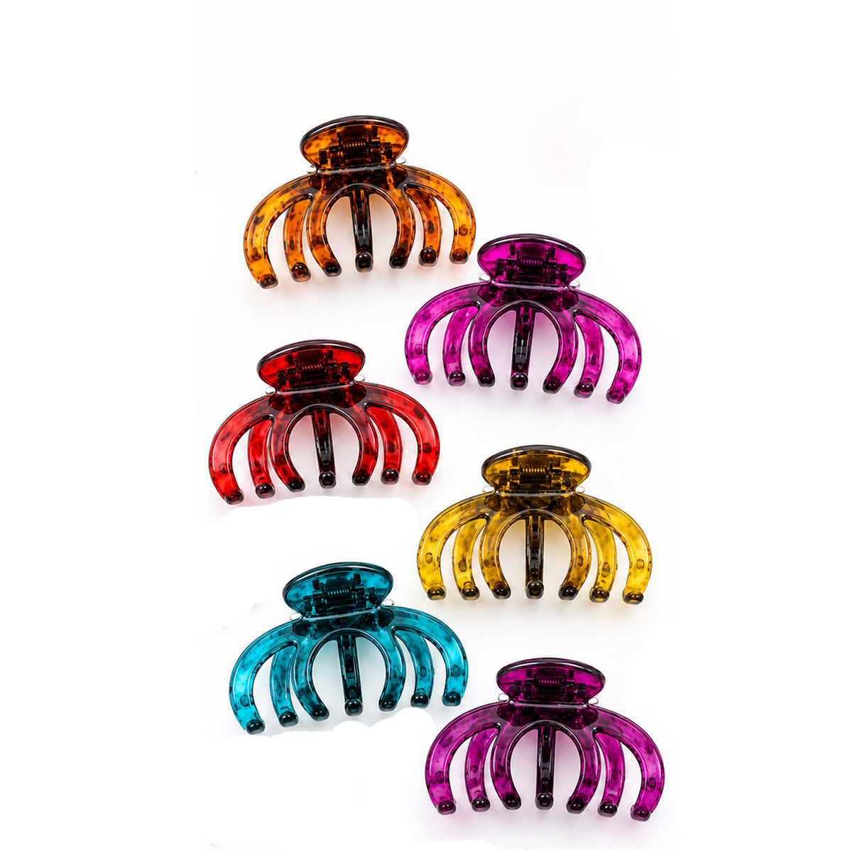 Dantiya Premium Translucent Hair Claw Clips - 6 Pcs (ACF0059)