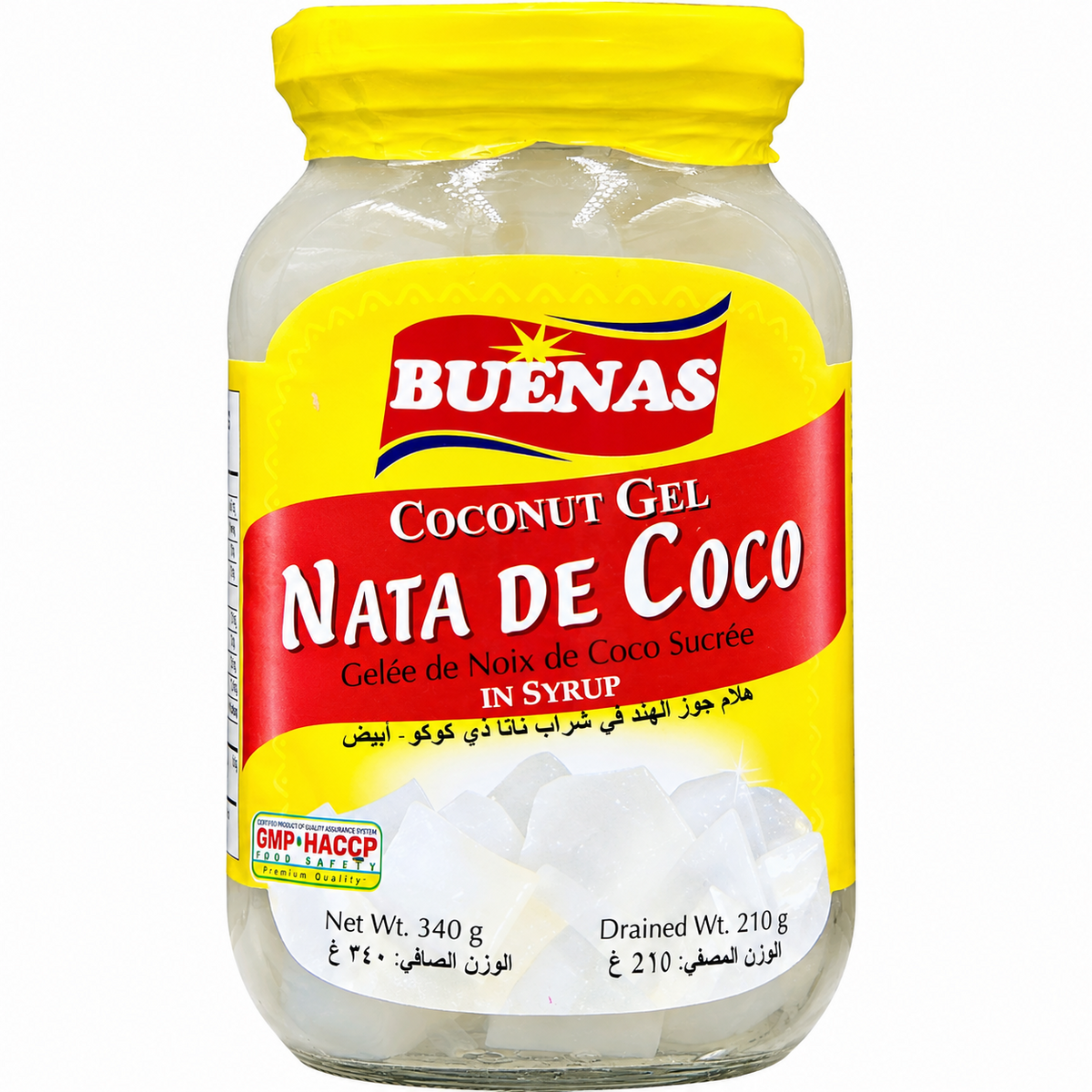 Buenas Nata de Coco Coconut Gel in Syrup (White) 340g