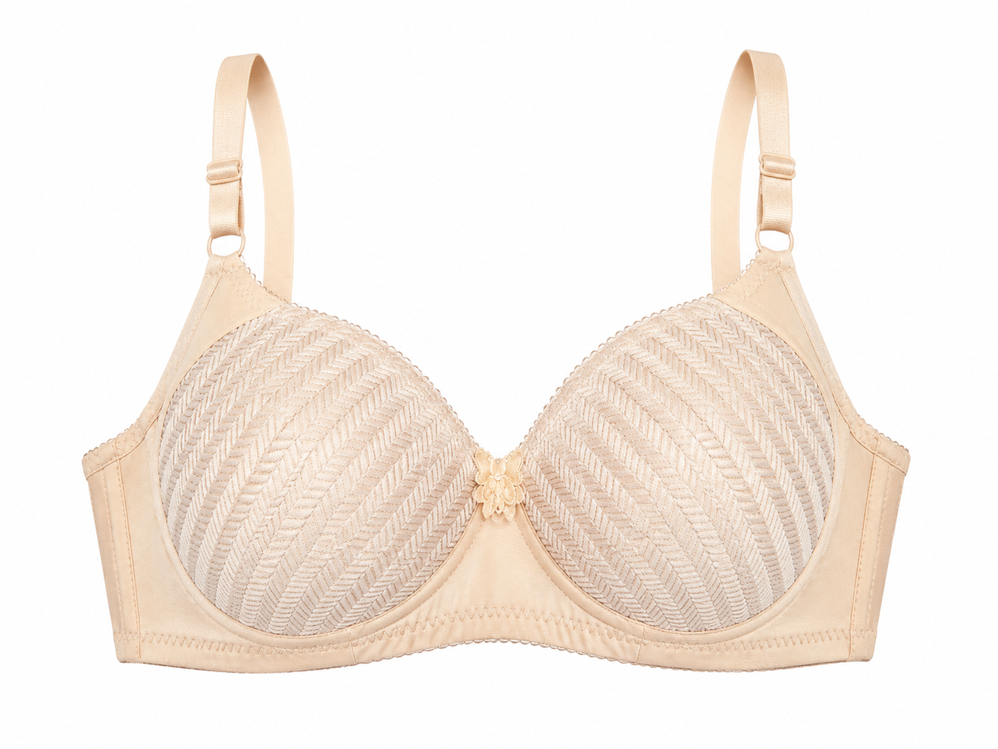 Premium Textured Full Coverage Comfort Bra with Adjustable Straps - TCBAS05