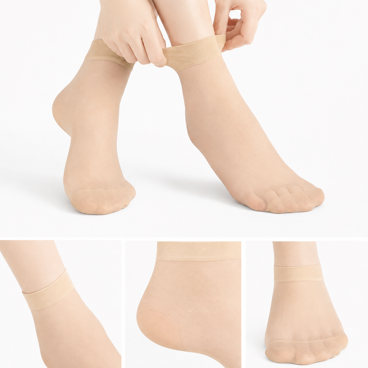 Invisible-Fit Sheer Ankle Socks ( Short Socks) - 302 (4- Set)