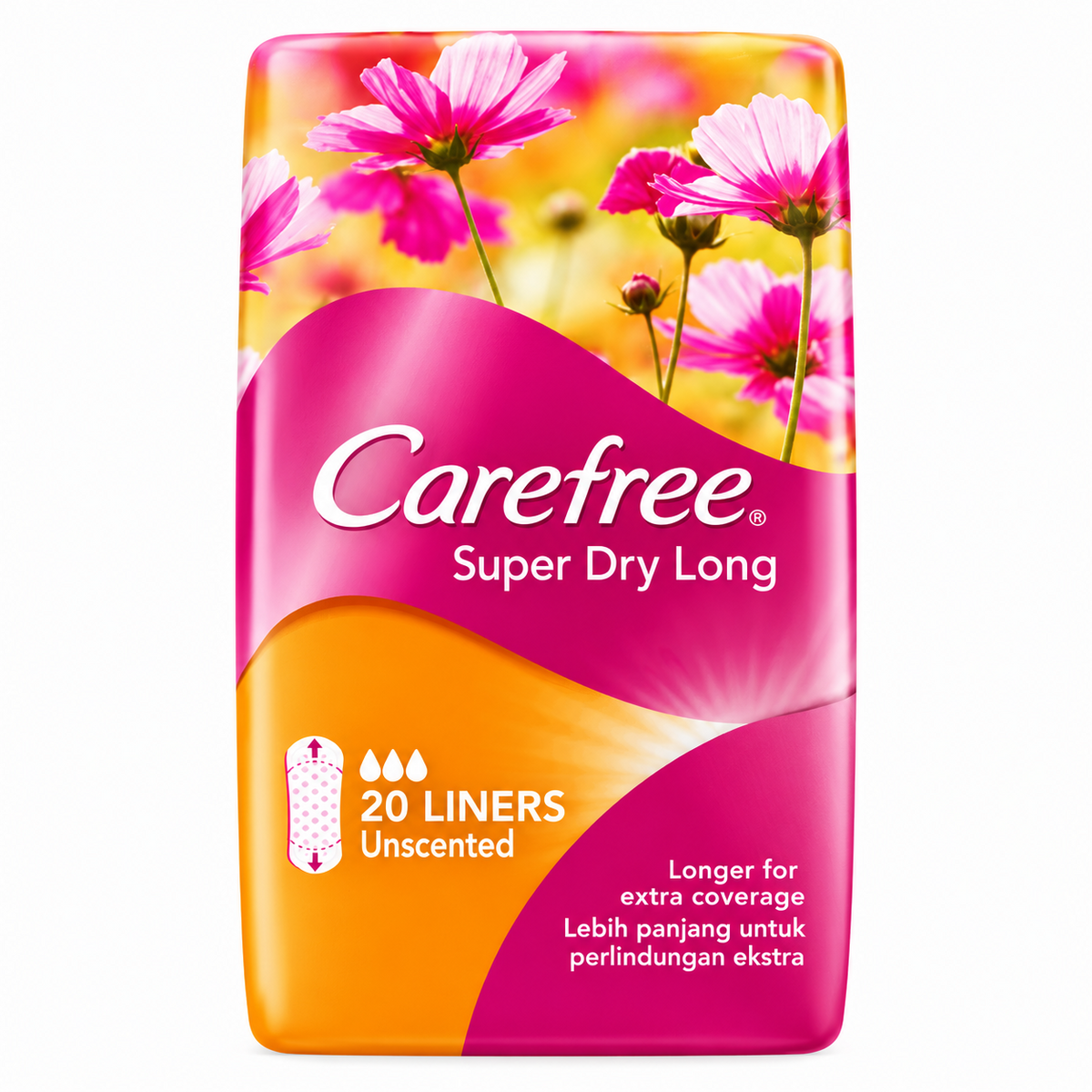 Carefree Super Dry Long Unscented 20 Liners