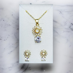Crystal Stone Necklace Set Exquisite Gift Set Jewelry - 974515 - Pinoyhyper