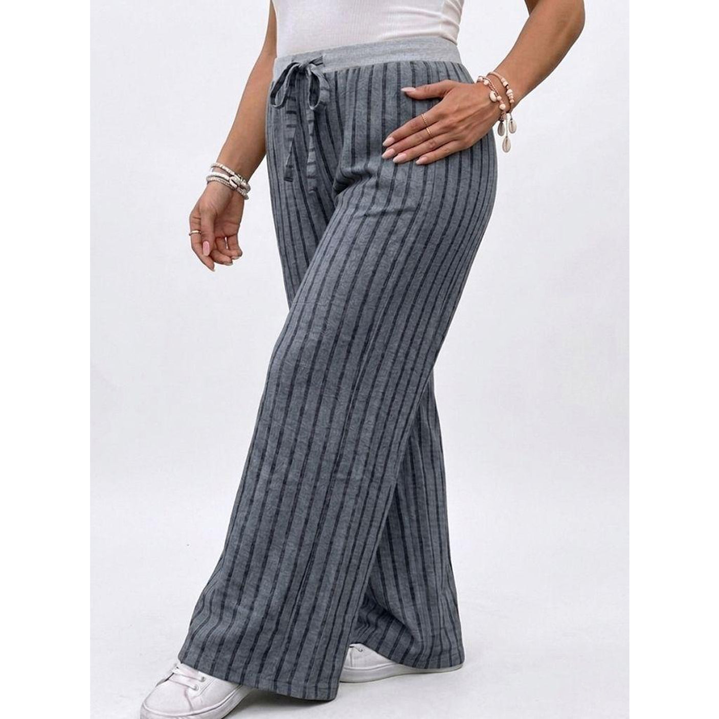 Classic Rib Knit Everyday Palazzo Pants - R1511