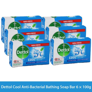 Dettol Cool Anti-Bacterial Bathing Soap Bar 6 × 100g - Pinoyhyper