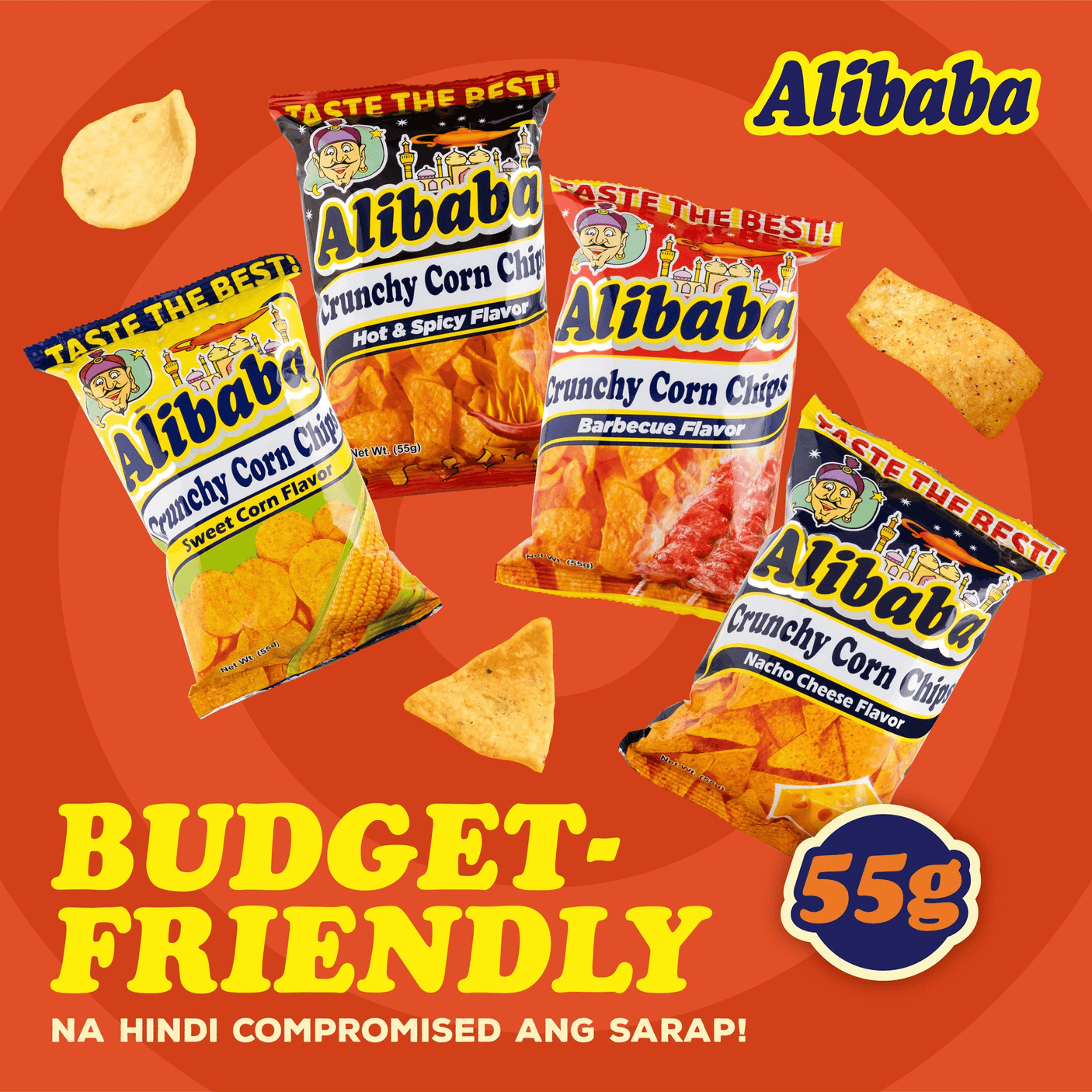 Alibaba Crunchy Corn Chips Sweet Corn Flavor - 55g