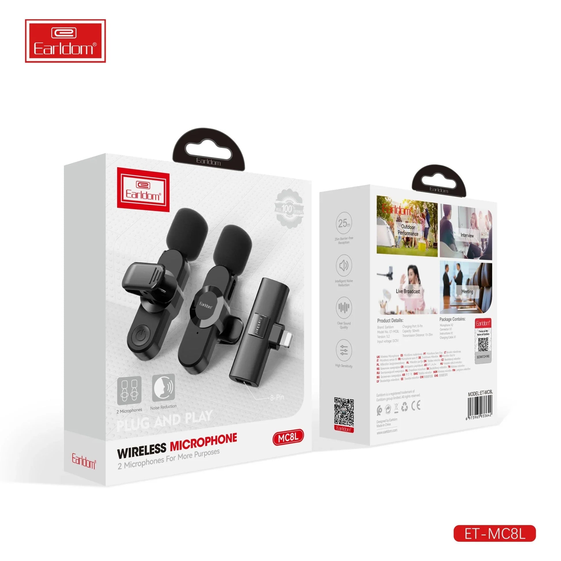 Earldom Dual Wireless Microphone For Multipurpose ET-MC8L