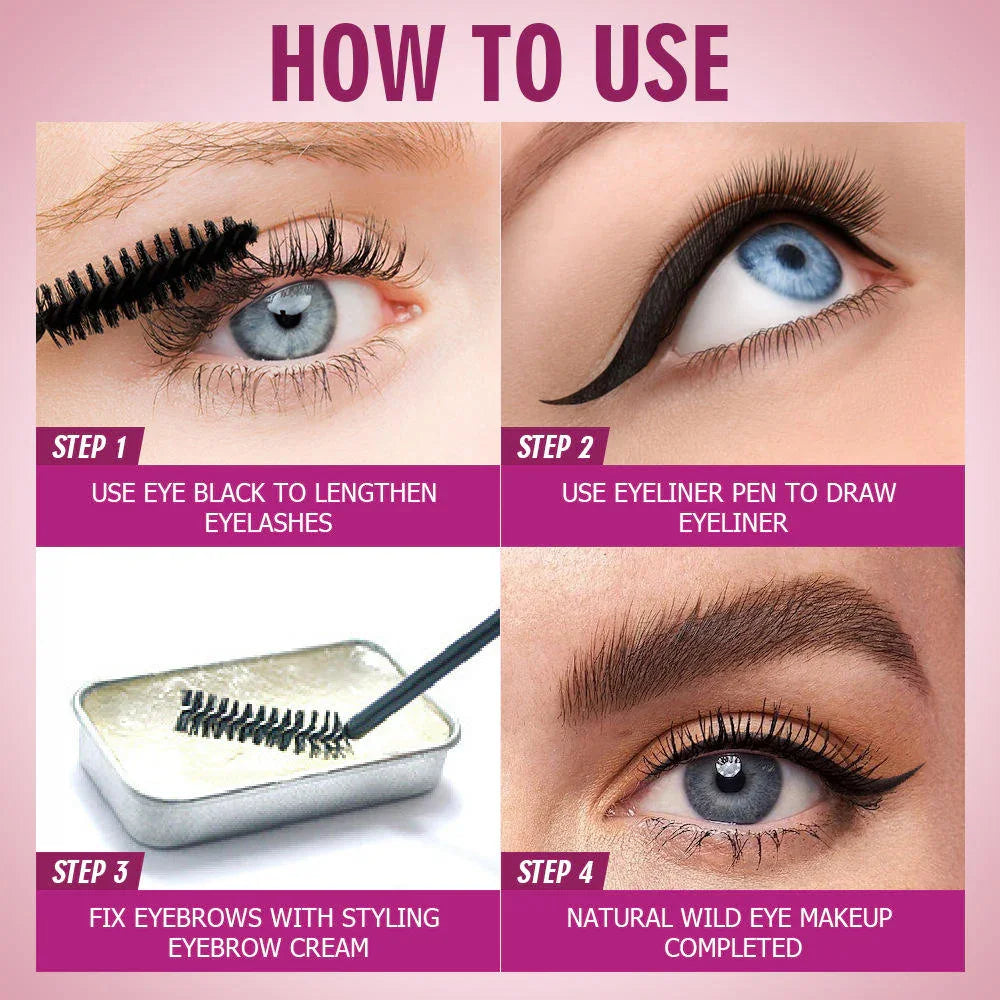 Kiss Beauty 4 in 1 Super 3D Mascara & Eyeliner Set