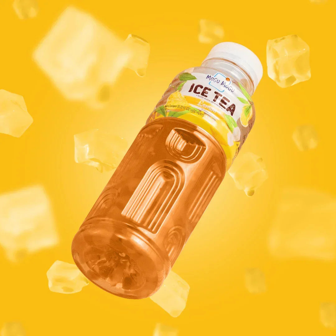 Mogu Mogu Ice Tea Lemon Flavor With Nata De Coco - 450ml