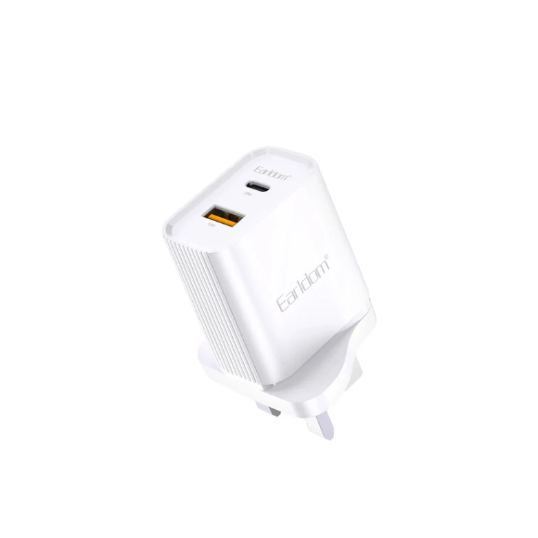 Earldom Dual Port Travel Charger 20W PD + 18W - UK17