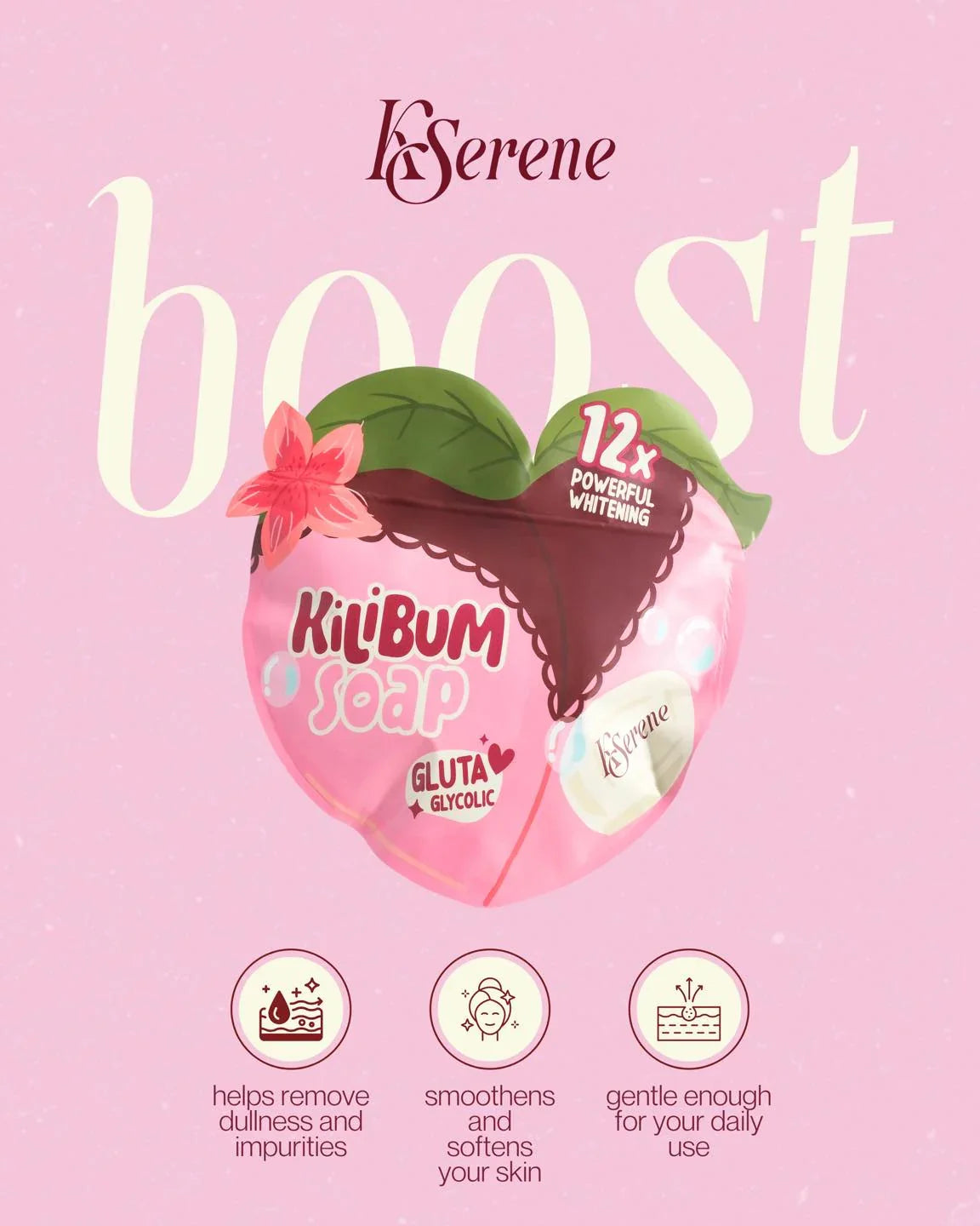 KSerene 12X Powerful Brightening Kilibum Soap - 3 × 70g