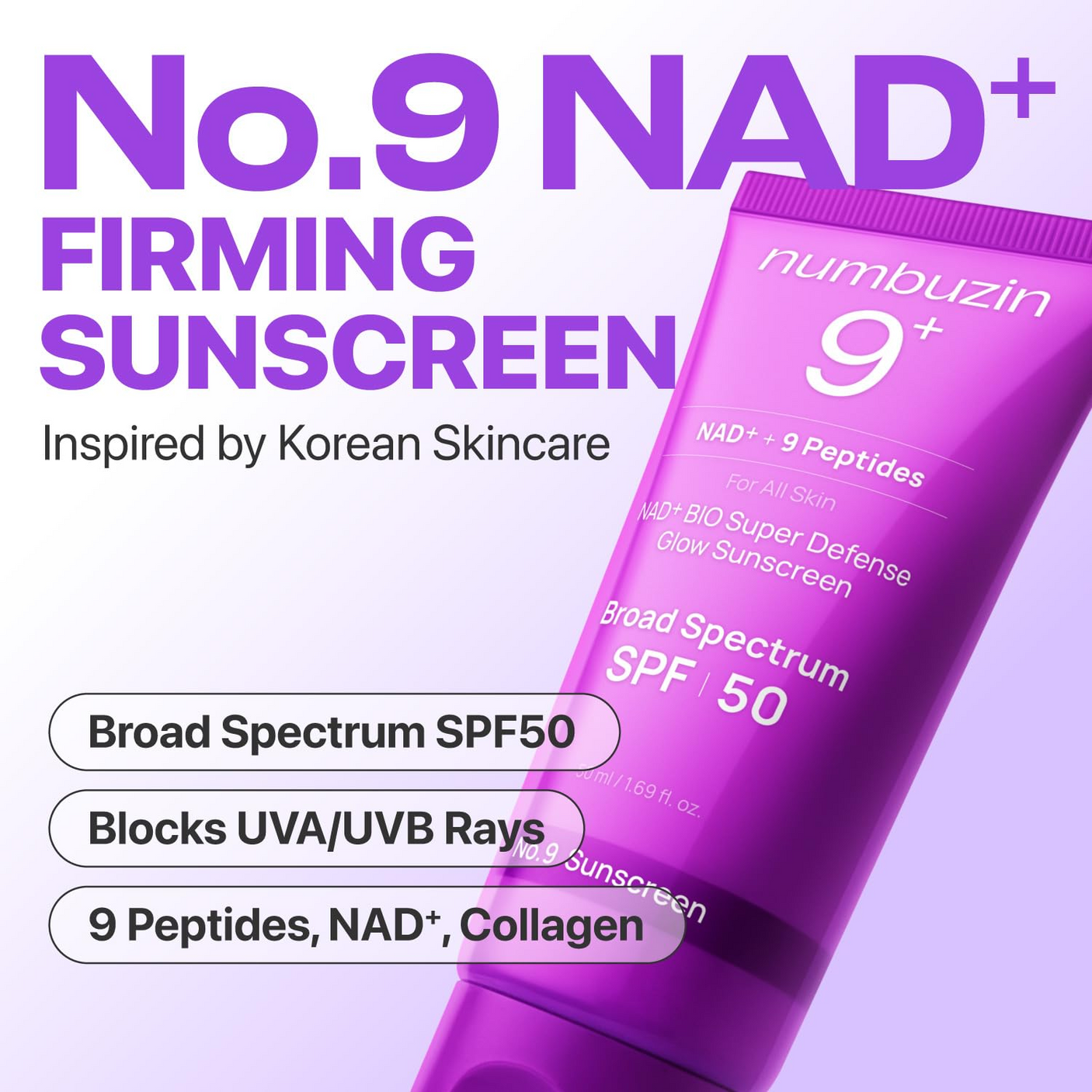 Numbuzin No.9 NAD+ Peptides Dewy Sun Essence SPF 50+ - 50ml