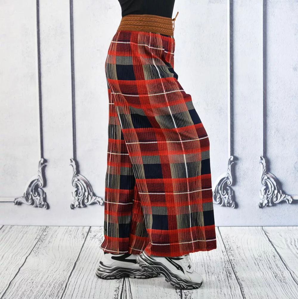 Women's GEPAIMEILIN Belt Wide-Leg Palazzo Pants K-BP-4