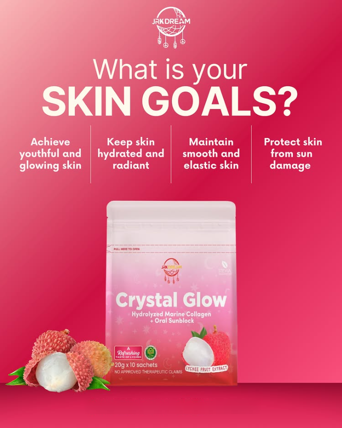 JRK Dream Crystal Glow Lychee Fruit Extract Drink - 10 Sachets x 20g
