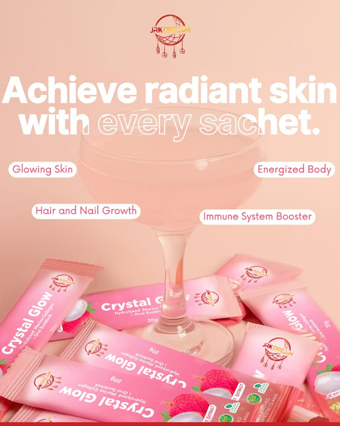 JRK Dream Crystal Glow Lychee Fruit Extract Drink - 10 Sachets x 20g